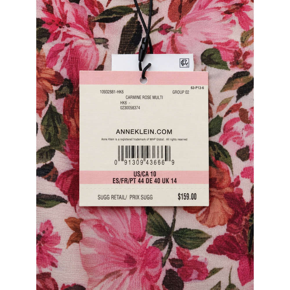 Anne Klein Women 10 Rose Floral Flutter Sleeve Tiered Maxi Dress NWT - Picture 10 of 10
